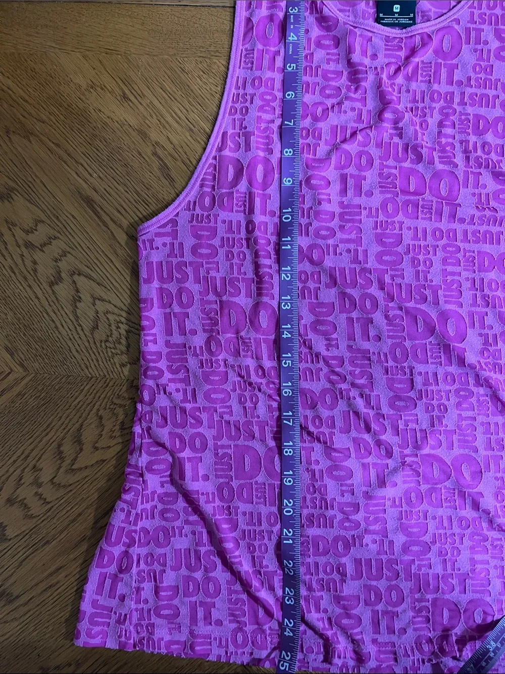 Nike Pink All-Over 'Just Do It' Muscle Tank